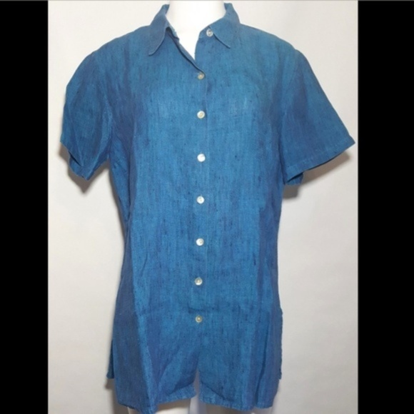 Chico's Tops - Chicos Design Tunic Blue Linen Chico's Tops - Chicos Design Tunic Blue Linen